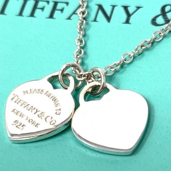 Authentic Tiffany & CO. Return To Double Heart Necklace. - Picture 9 of 15
